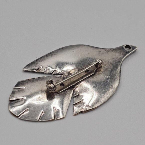 Handmade Sterling Silver 925 Dove Bird Artisan Love Gift Unique Spoon 2.25" Pin - Picture 2 of 14